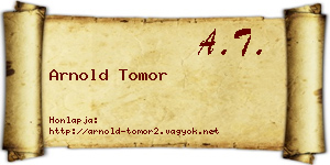 Arnold Tomor névjegykártya